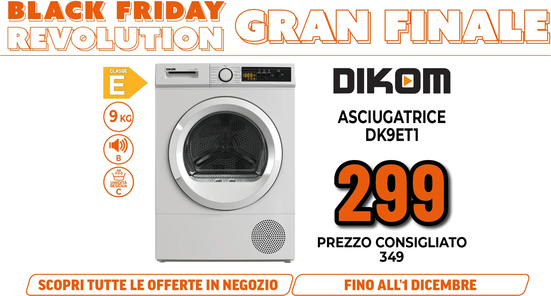 DIKOM ASCIUGATRICE 9KG