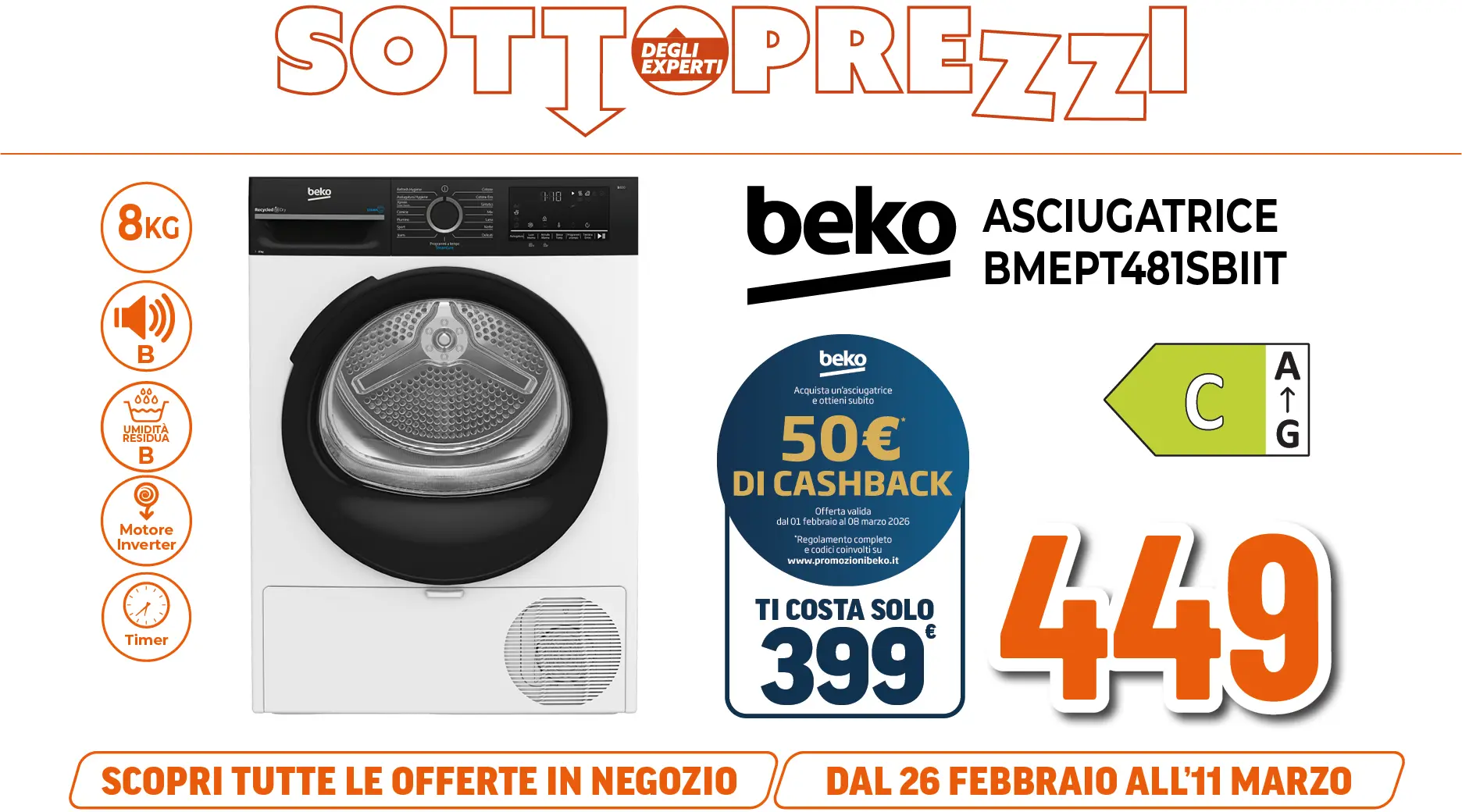 BEKO ASCIUGATRICE 8KG