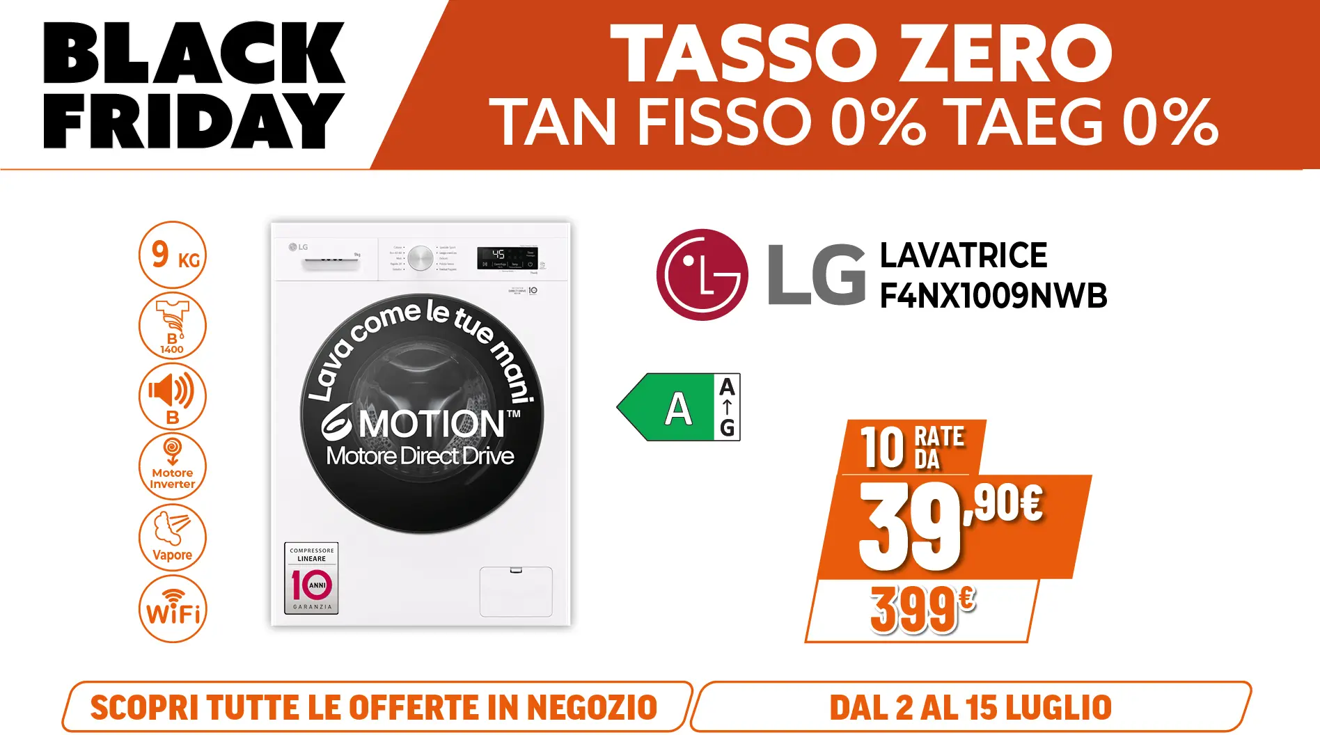 LG LAVATRICE 9KG