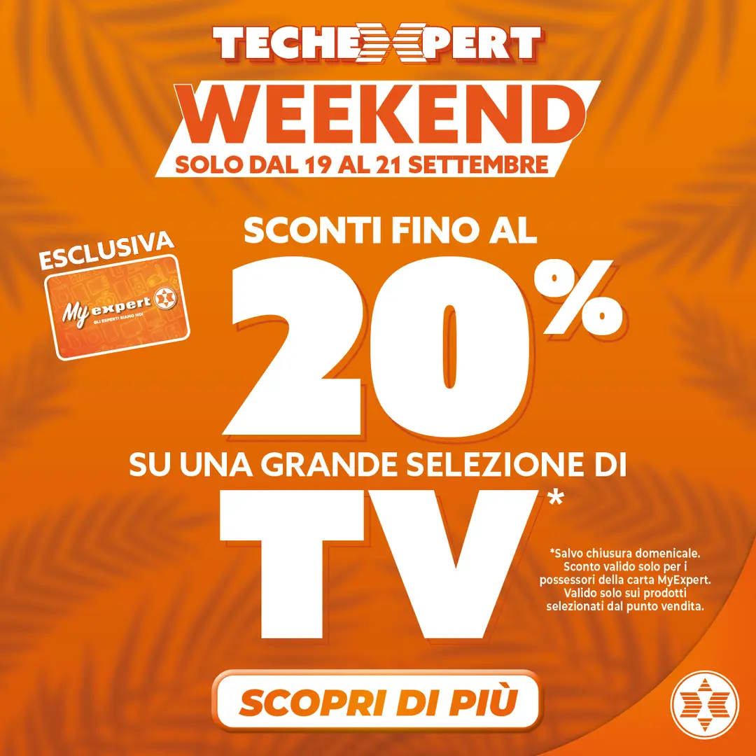 Sconti TV fino al 20% dal 19 al 21 settembre