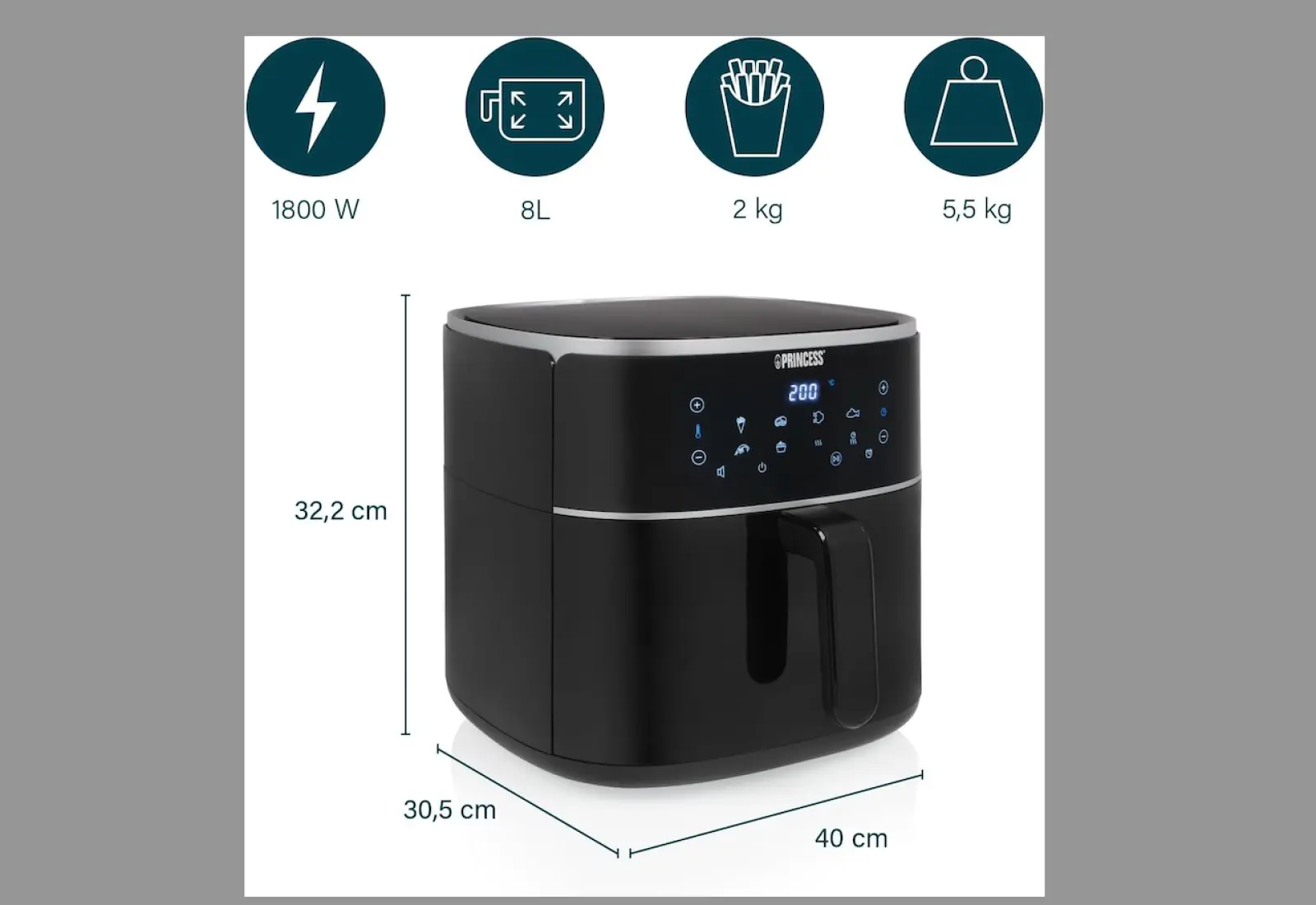 Immagine Princess con la friggitrice ad aria compatta e intuitiva 1