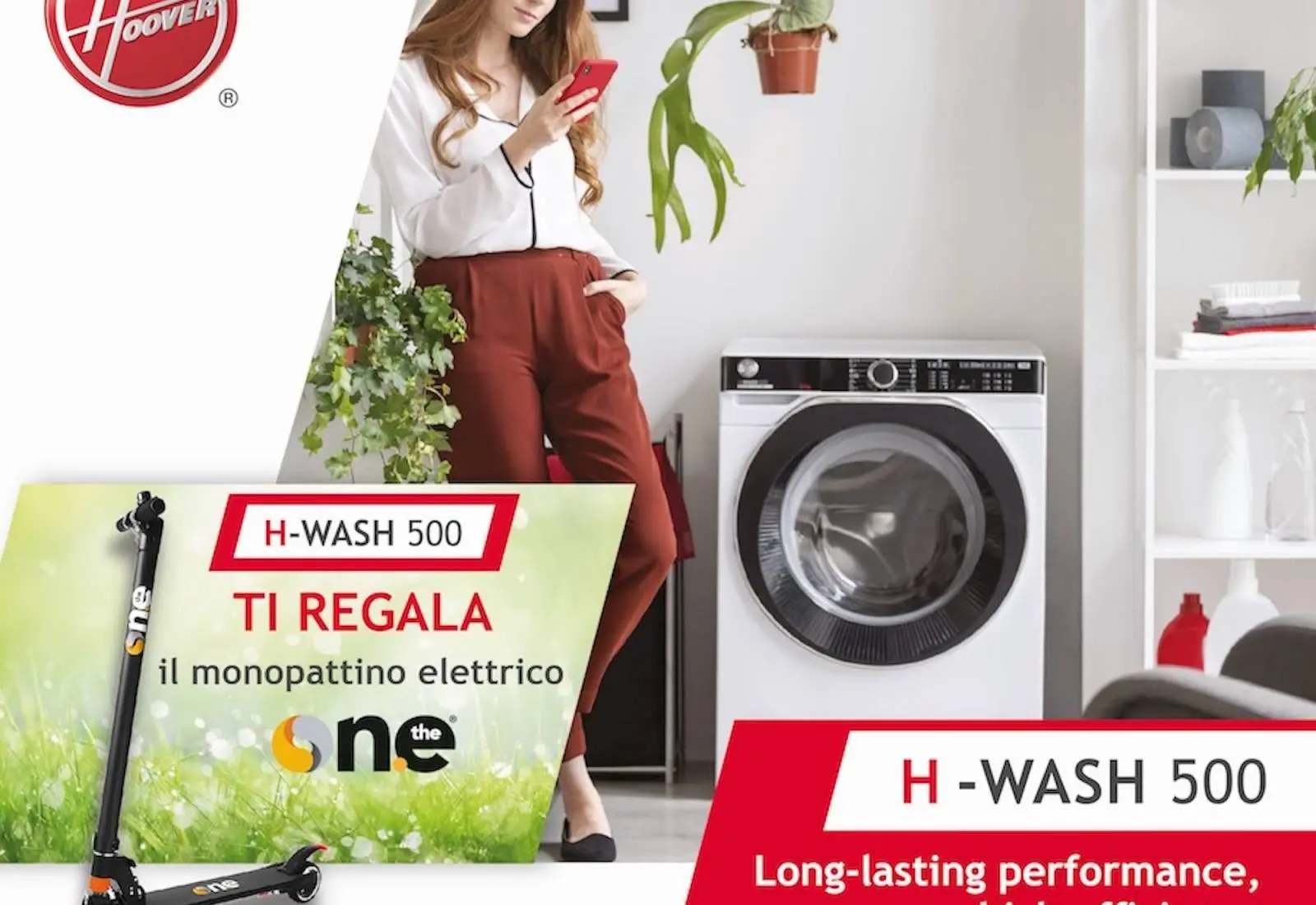 Immagine Il nuovo lavaggio di Hoover regala il monopattino elettrico 1