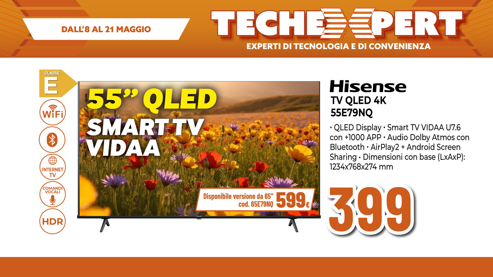 HiSense TV QLED 55"