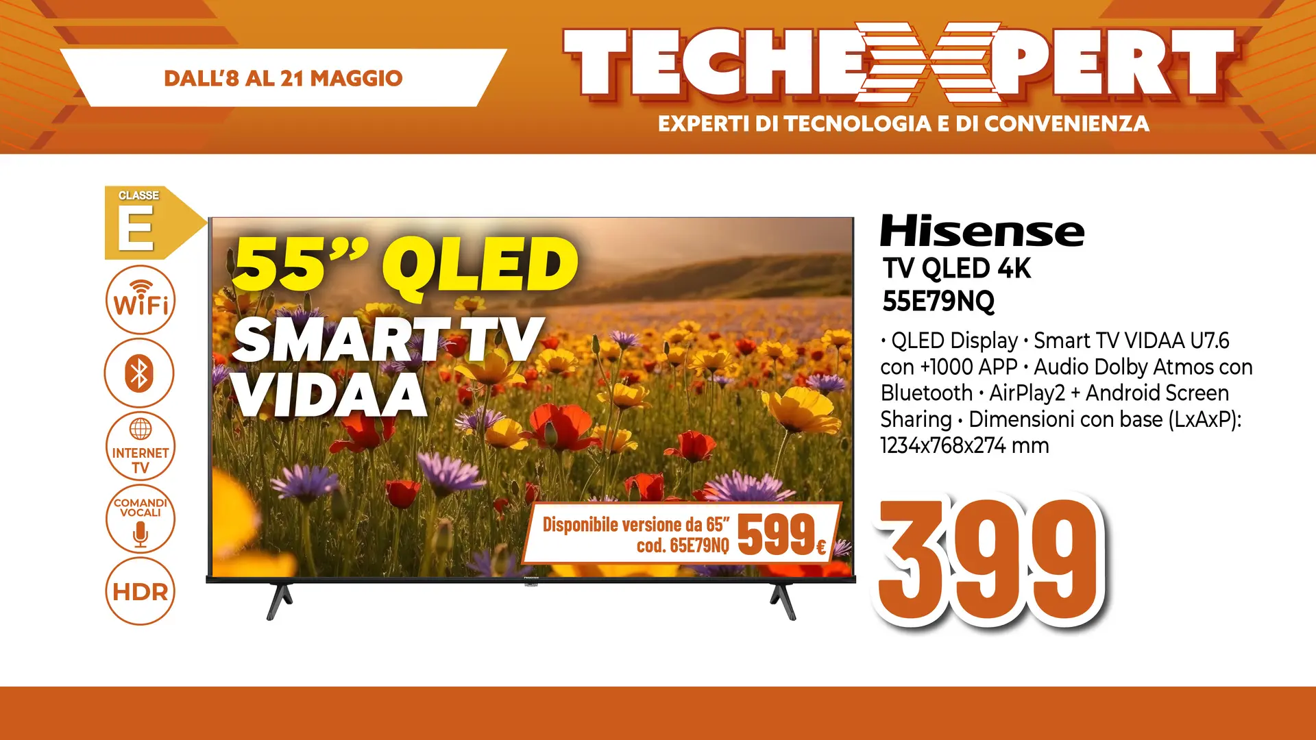 HiSense TV QLED 55"