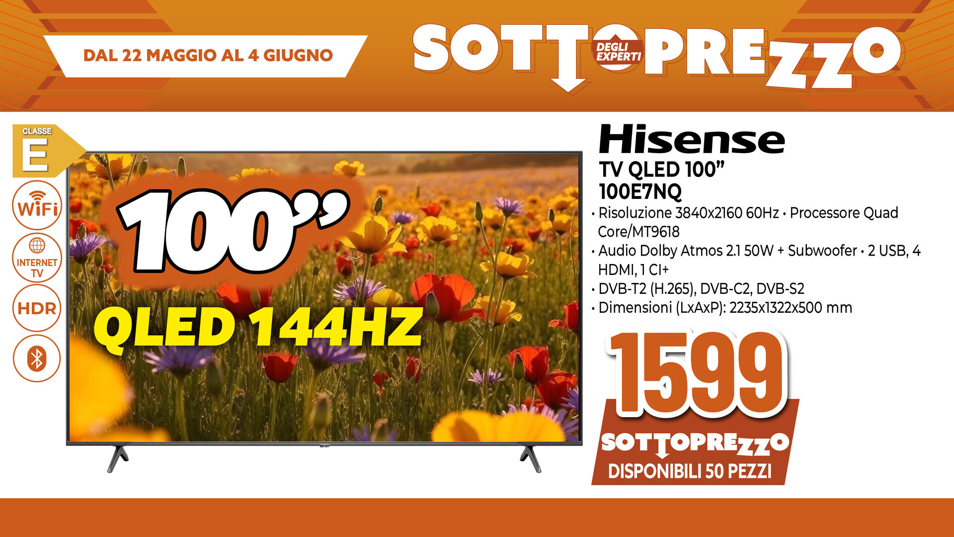 HISENSE TV QLED 100"