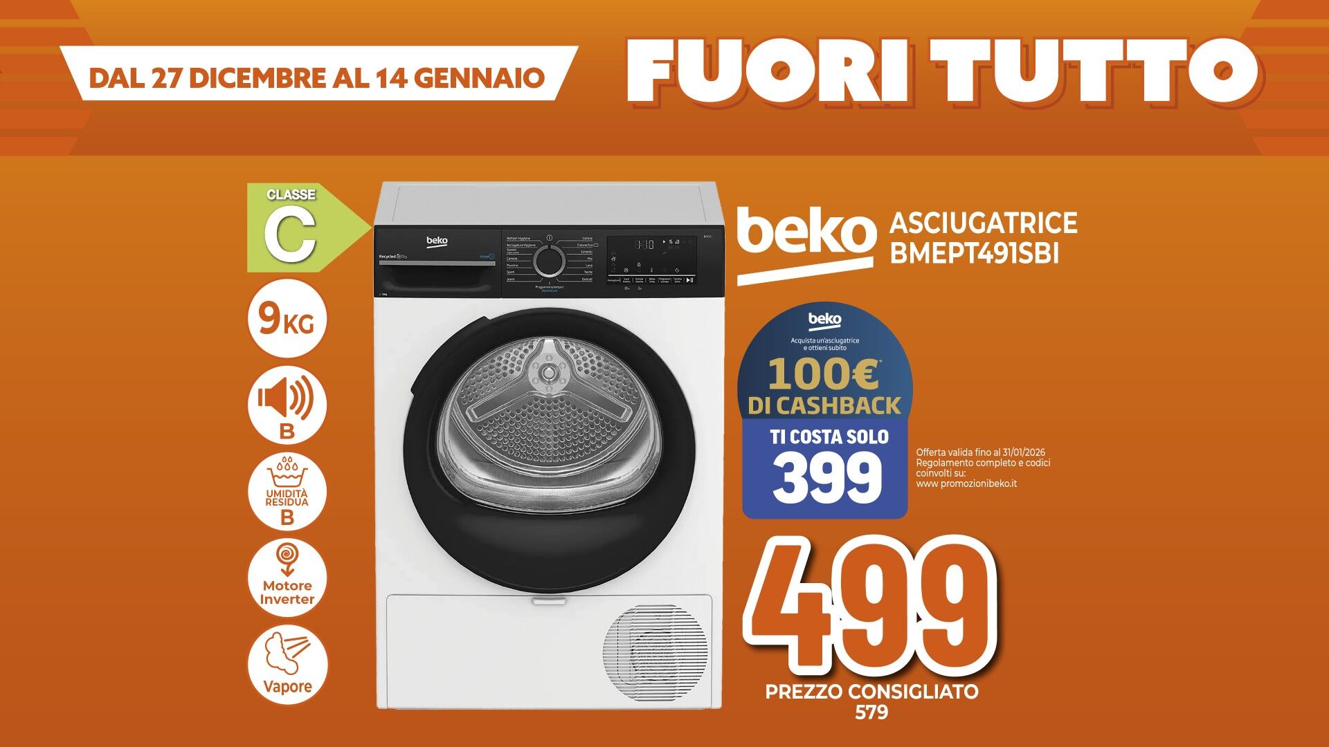 ASCIUGATRICE BEKO 9KG
