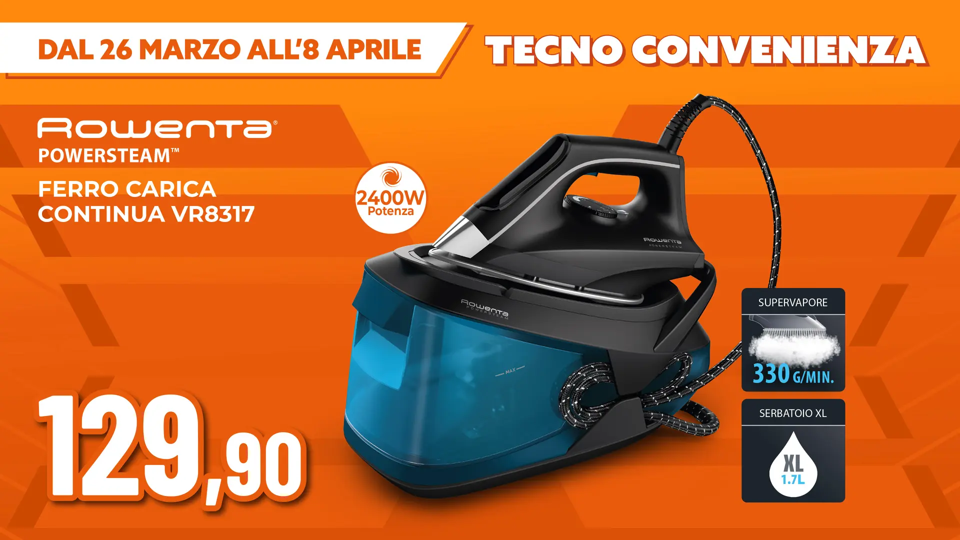 FERRO DA STIRO CARICA CONTINUA ROWENTA