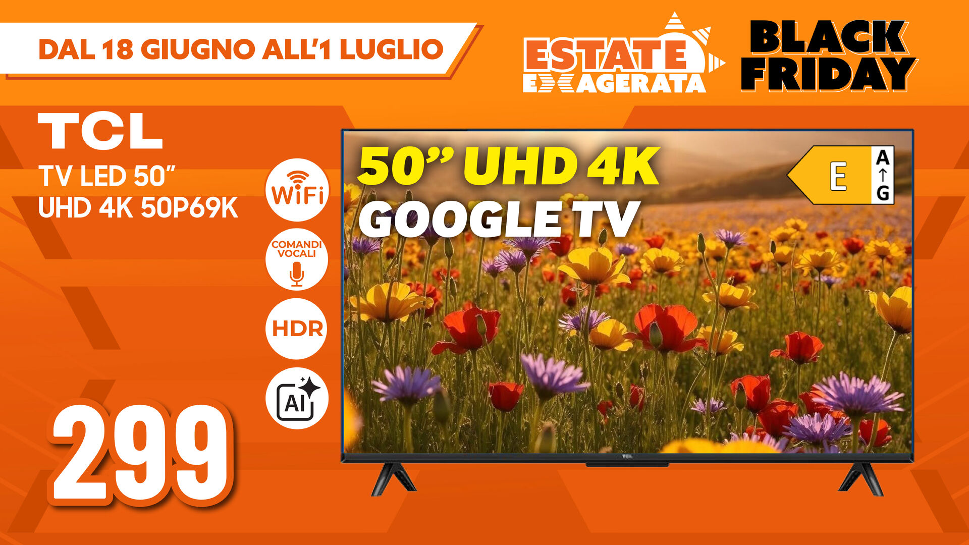 TV LED TCL 50"