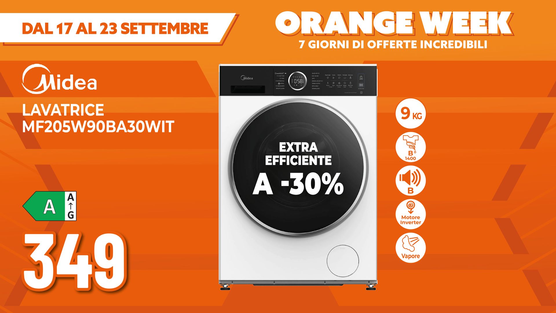 LAVATRICE MIDEA 9KG