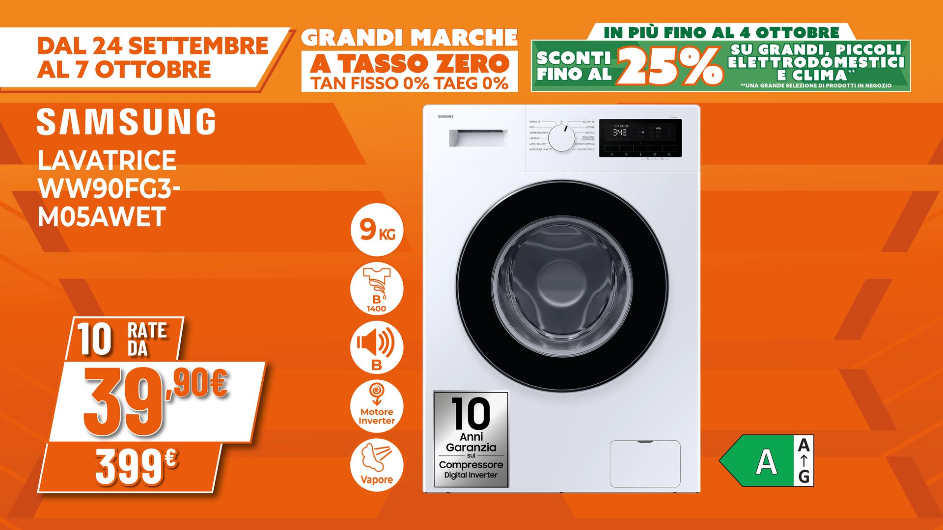 SAMSUNG LAVATRICE 9KG