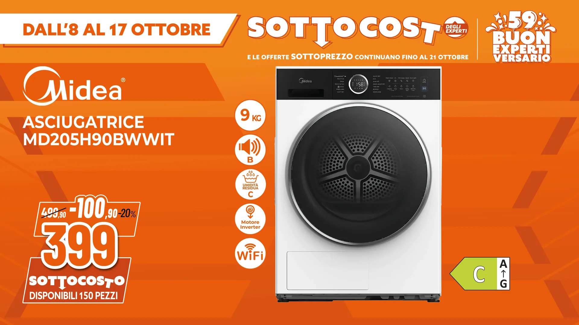 ASCIUGATRICE 9KG MIDEA