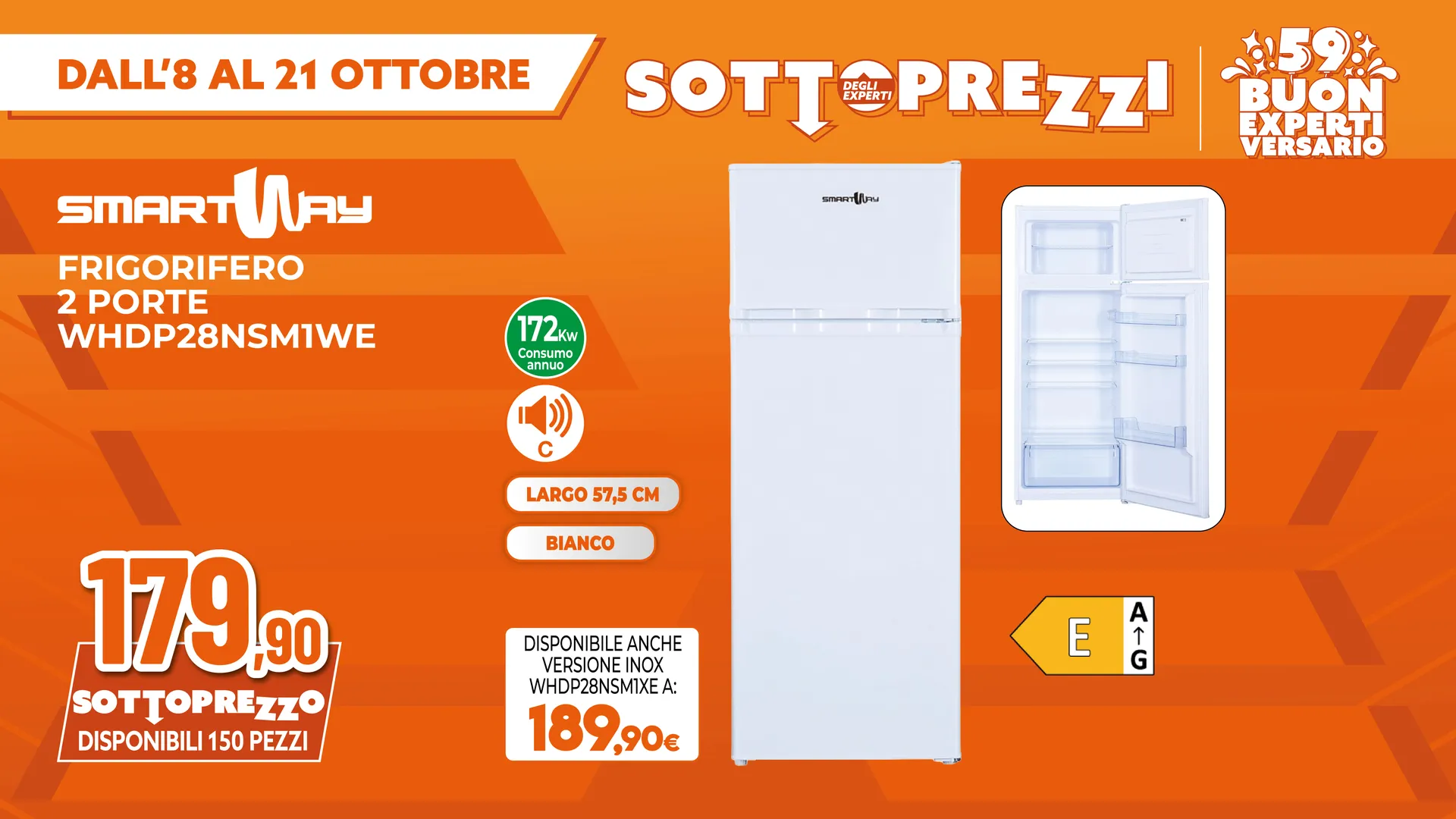 FRIGORIFERO SMARTWAY 2 PORTE