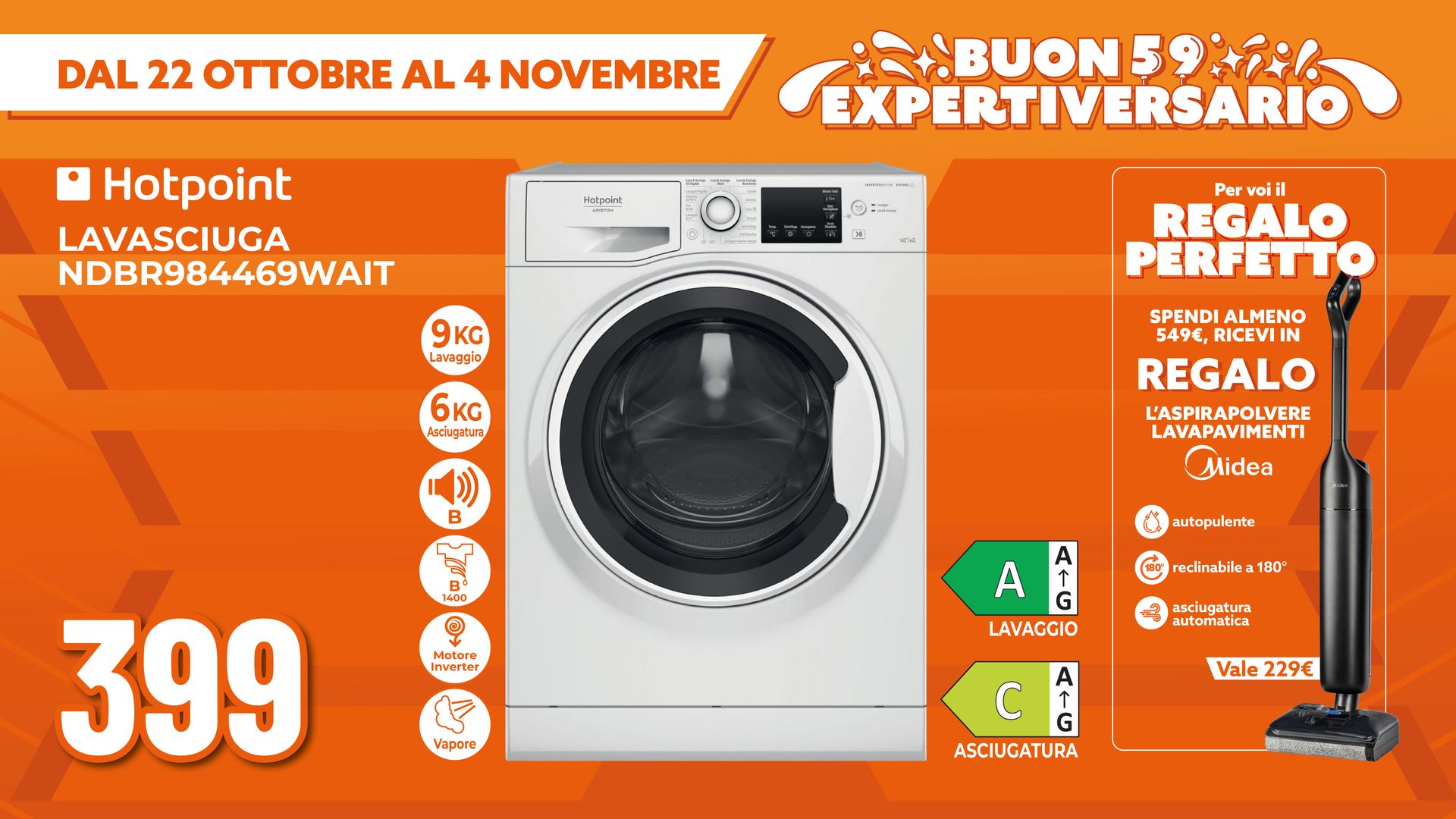 LAVASCIUGA HOTPOINT 9+6KG